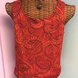 Red Swirly Dot Paisley Dress Tank Top Vintage